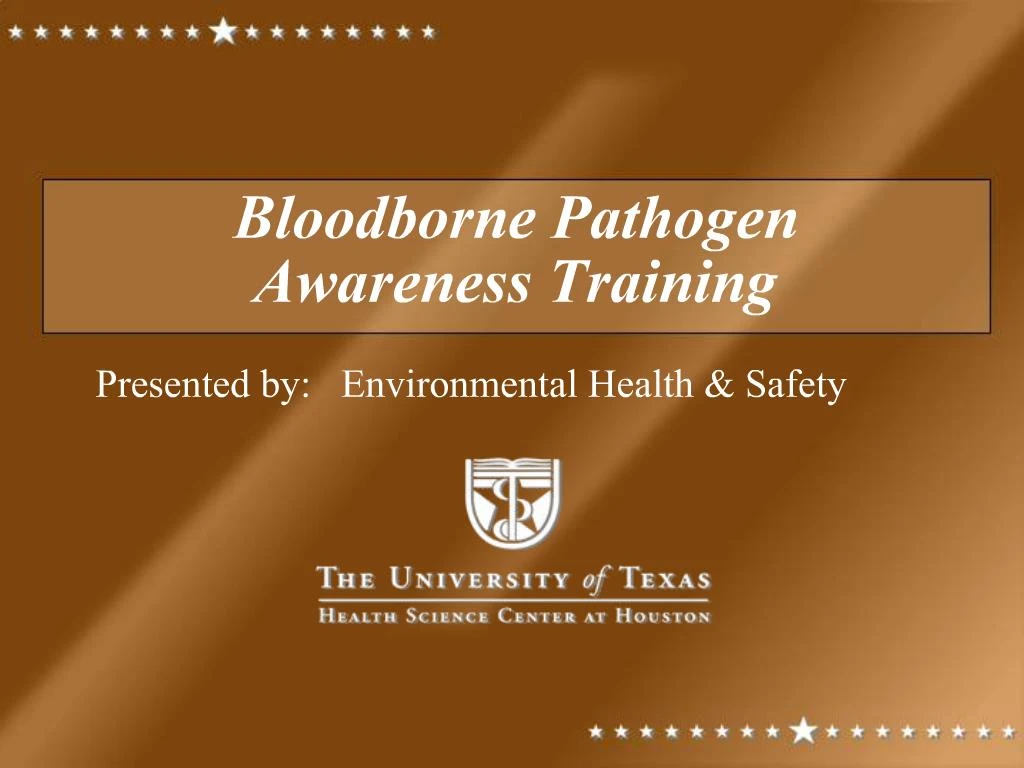 PPT Bloodborne Pathogen Awareness Training PowerPoint