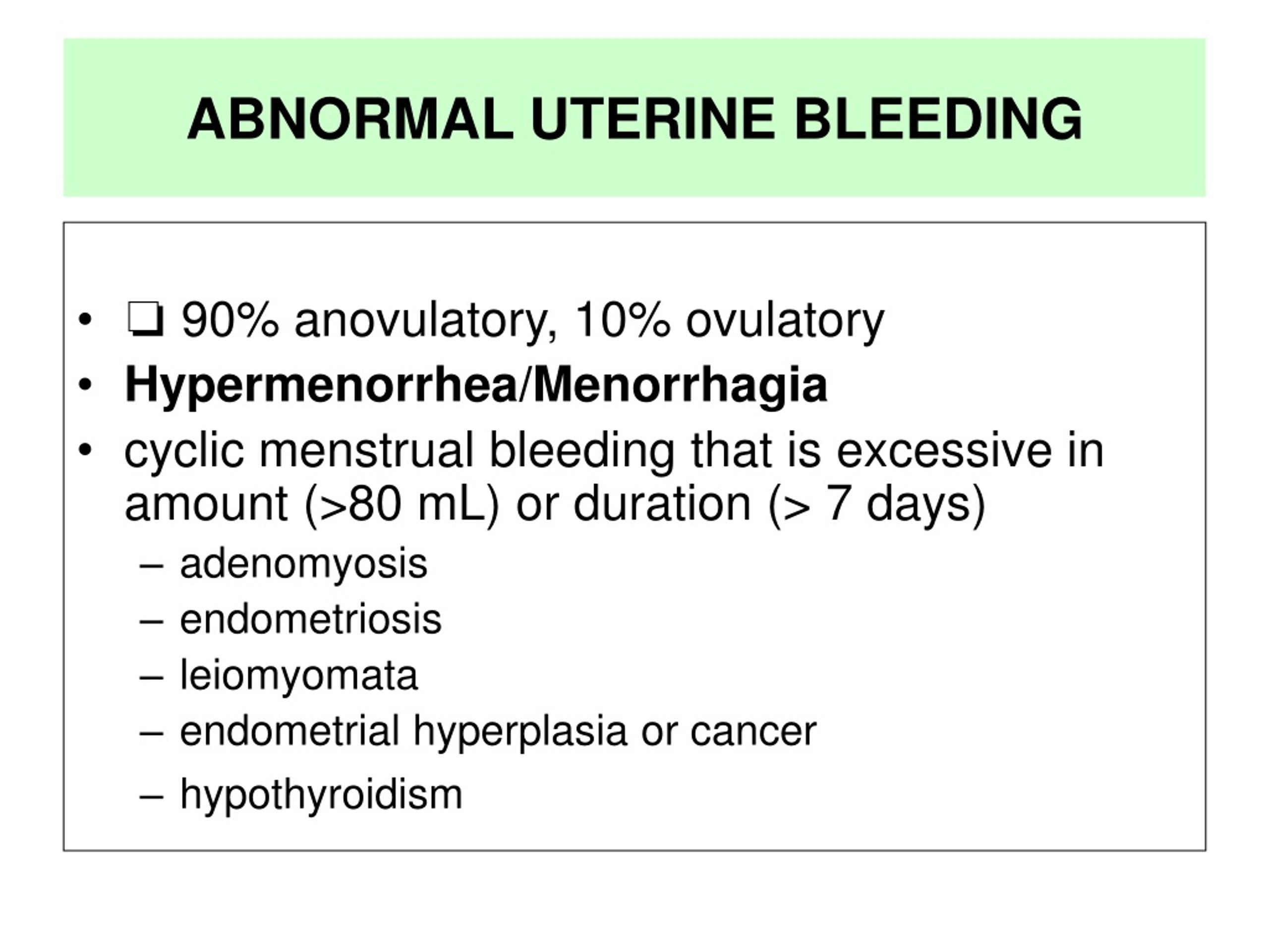 Ppt Abnormal Uterine Bleeding Powerpoint Presentation Free Download Id360341 9203