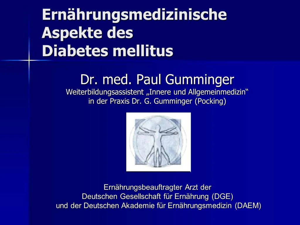 PPT - Ern Hrungsmedizinische Aspekte Des Diabetes Mellitus PowerPoint ...