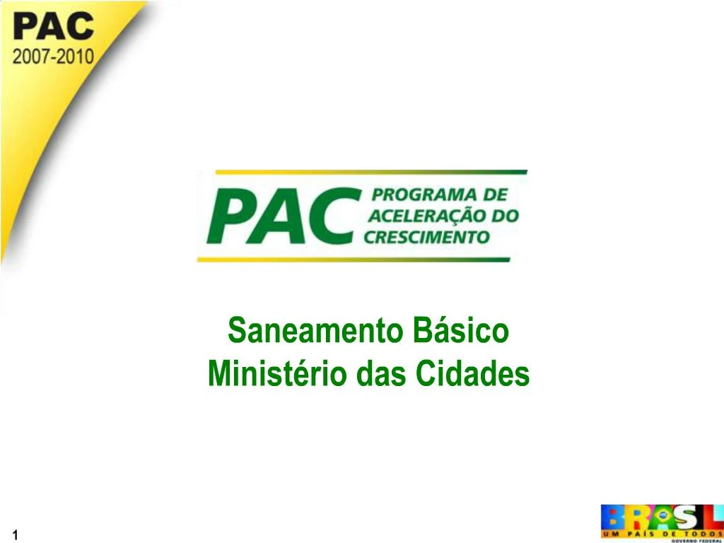 PPT - Saneamento B Sico Minist Rio Das Cidades PowerPoint Presentation ...