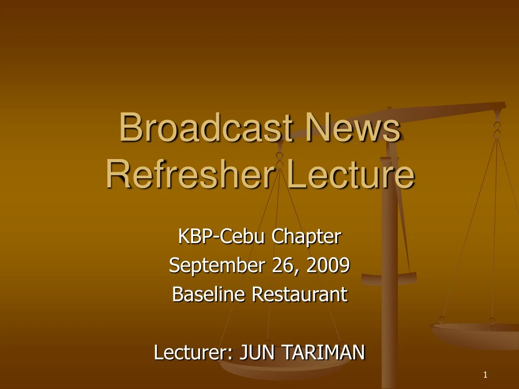 broadcast news refresher lecture n.