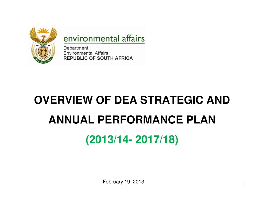 overview of dea strategic and annual performance plan 2013 14 2017 18 n.