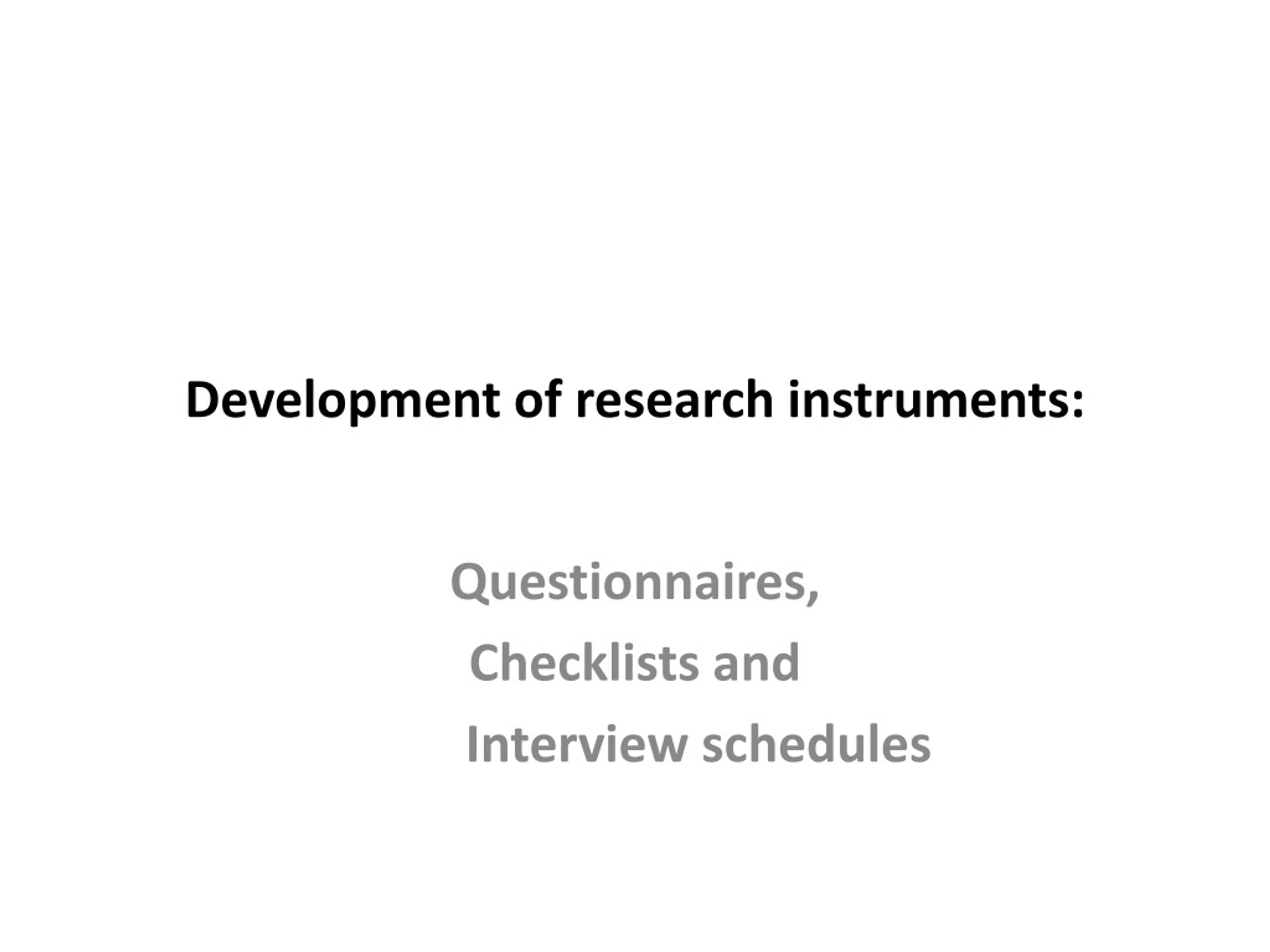development of the research instrument