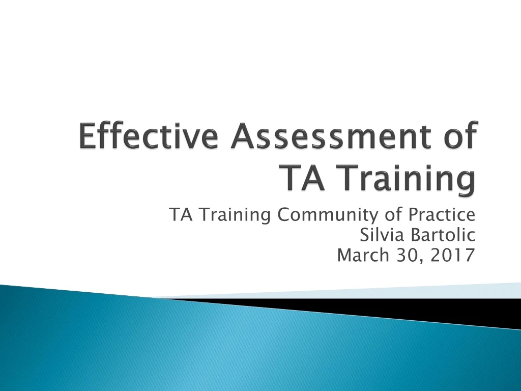 effective assessment of ta training n.