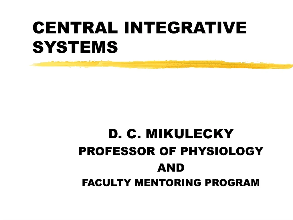central integrative systems n.