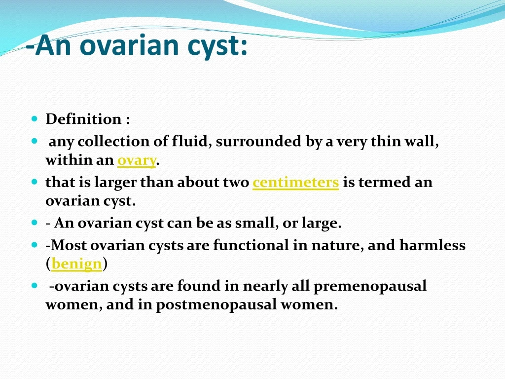 PPT - -An ovarian cyst: PowerPoint Presentation, free download - ID:368698