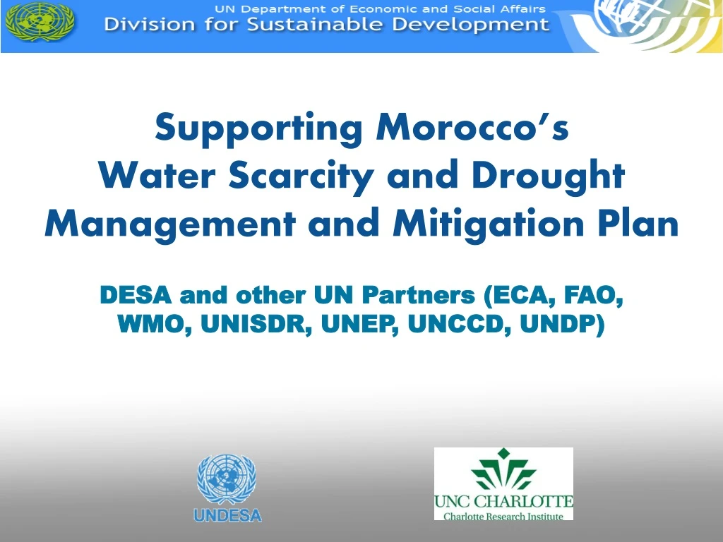 supporting morocco s water scarcity and drought management and mitigation plan n.
