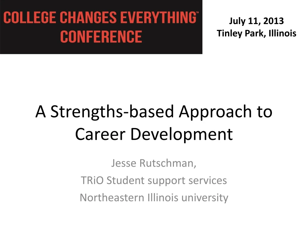 a strengths based approach to career development n.