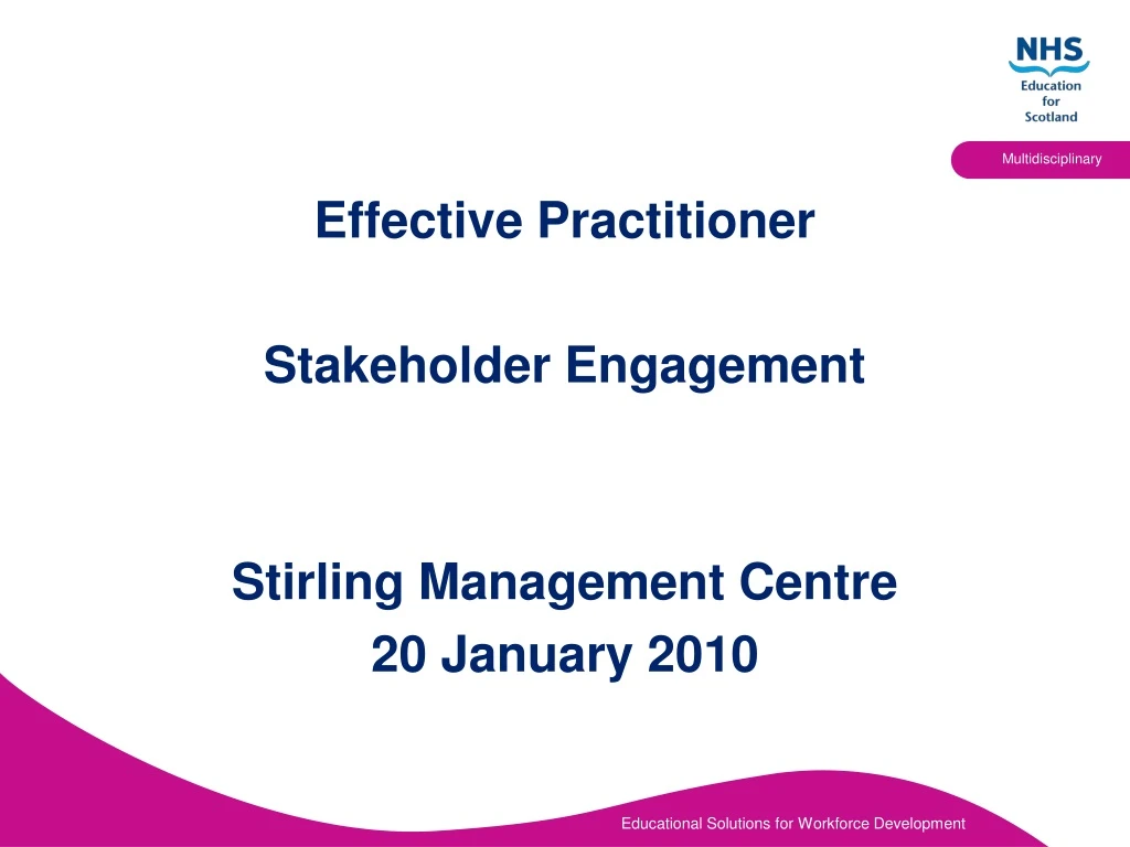 effective practitioner stakeholder engagement n.