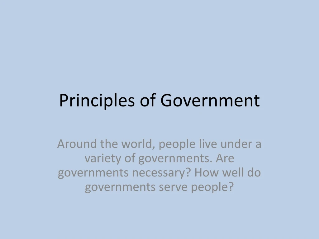 principles of government n.