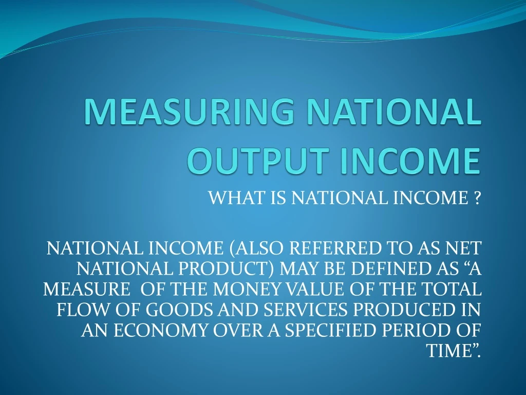 measuring national output income n.