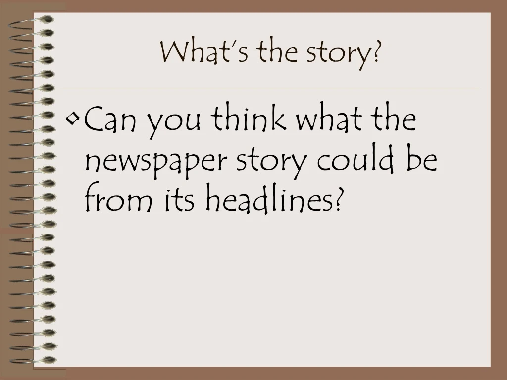 what s the story n.