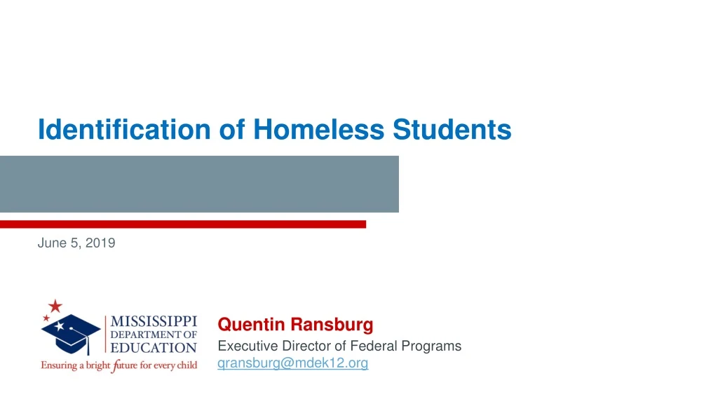 identification of homeless students n.