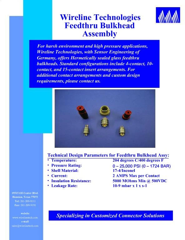 PPT - Wireline Technologies Feedthru Bulkhead Assembly PowerPoint ...