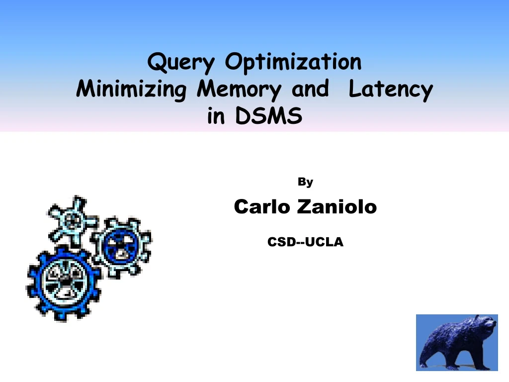 query optimization minimizing memory and latency in dsms n.