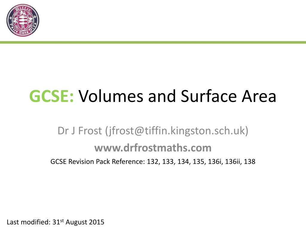 gcse volumes and surface area n.