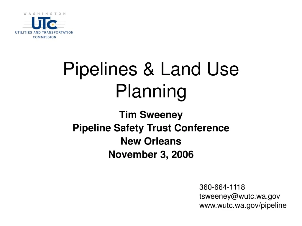 pipelines land use planning n.