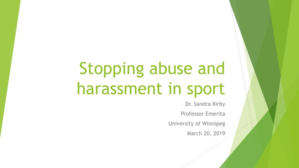 stopping abuse and harassment in sport n.