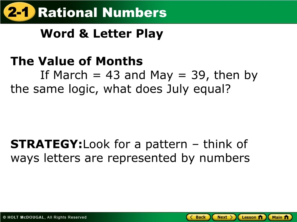 word letter play the value of months if march n.