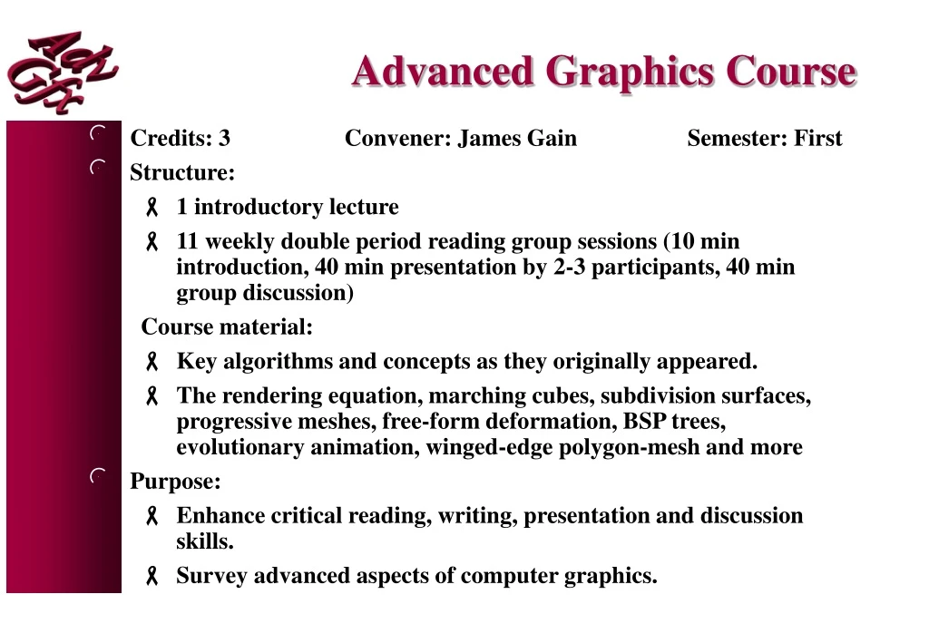 advanced graphics course n.