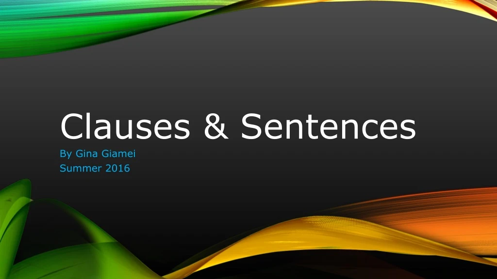 clauses sentences n.
