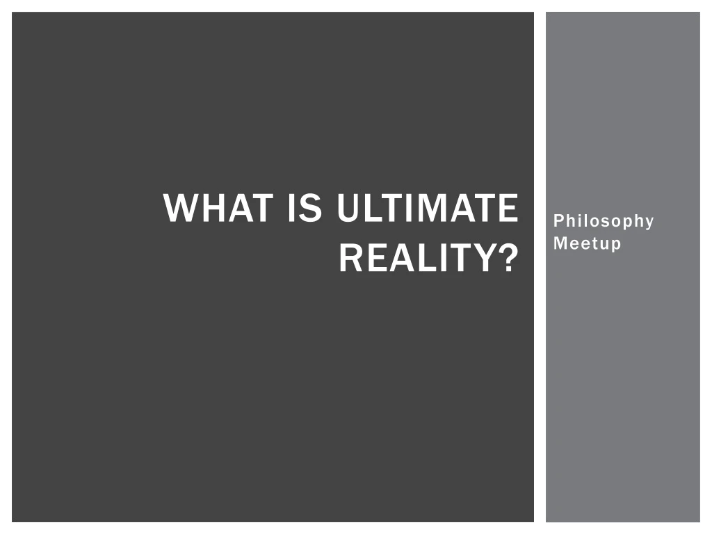 what is ultimate reality n.