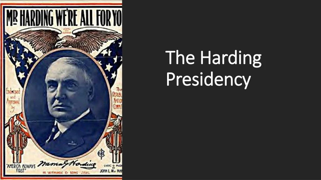 PPT The Harding Presidency PowerPoint Presentation free download