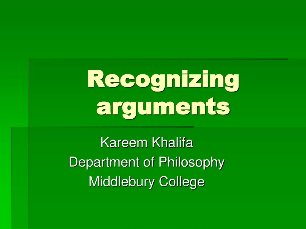 recognizing arguments n.