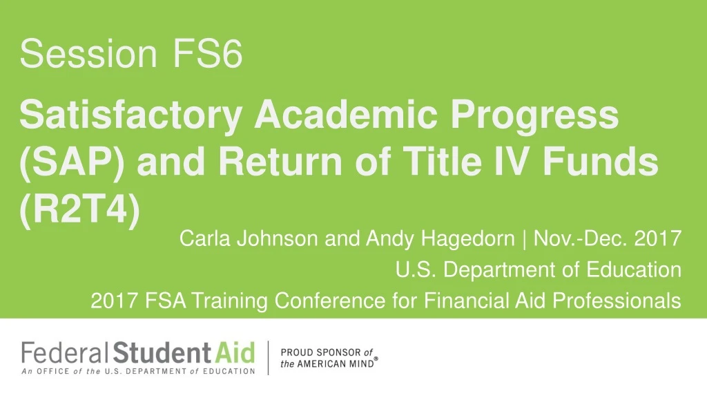 satisfactory academic progress sap and return of title iv funds r2t4 n.