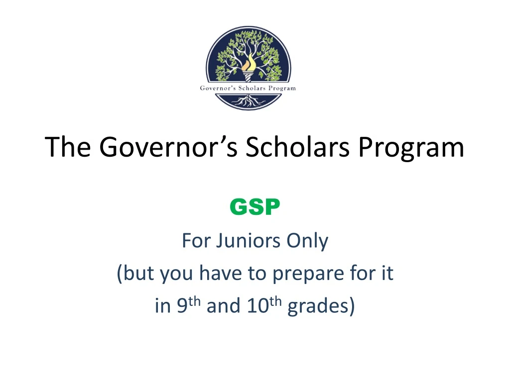 the governor s scholars program n.