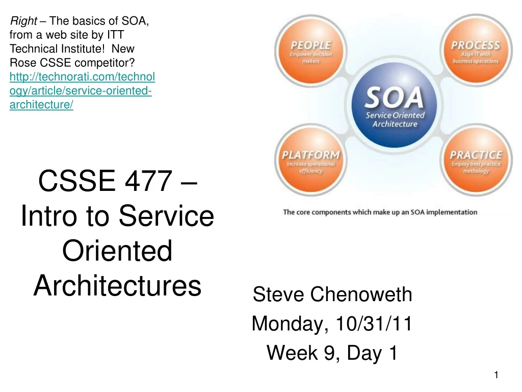 csse 477 intro to service oriented architectures n.