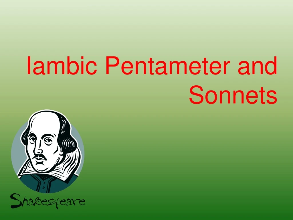 iambic pentameter and sonnets n.