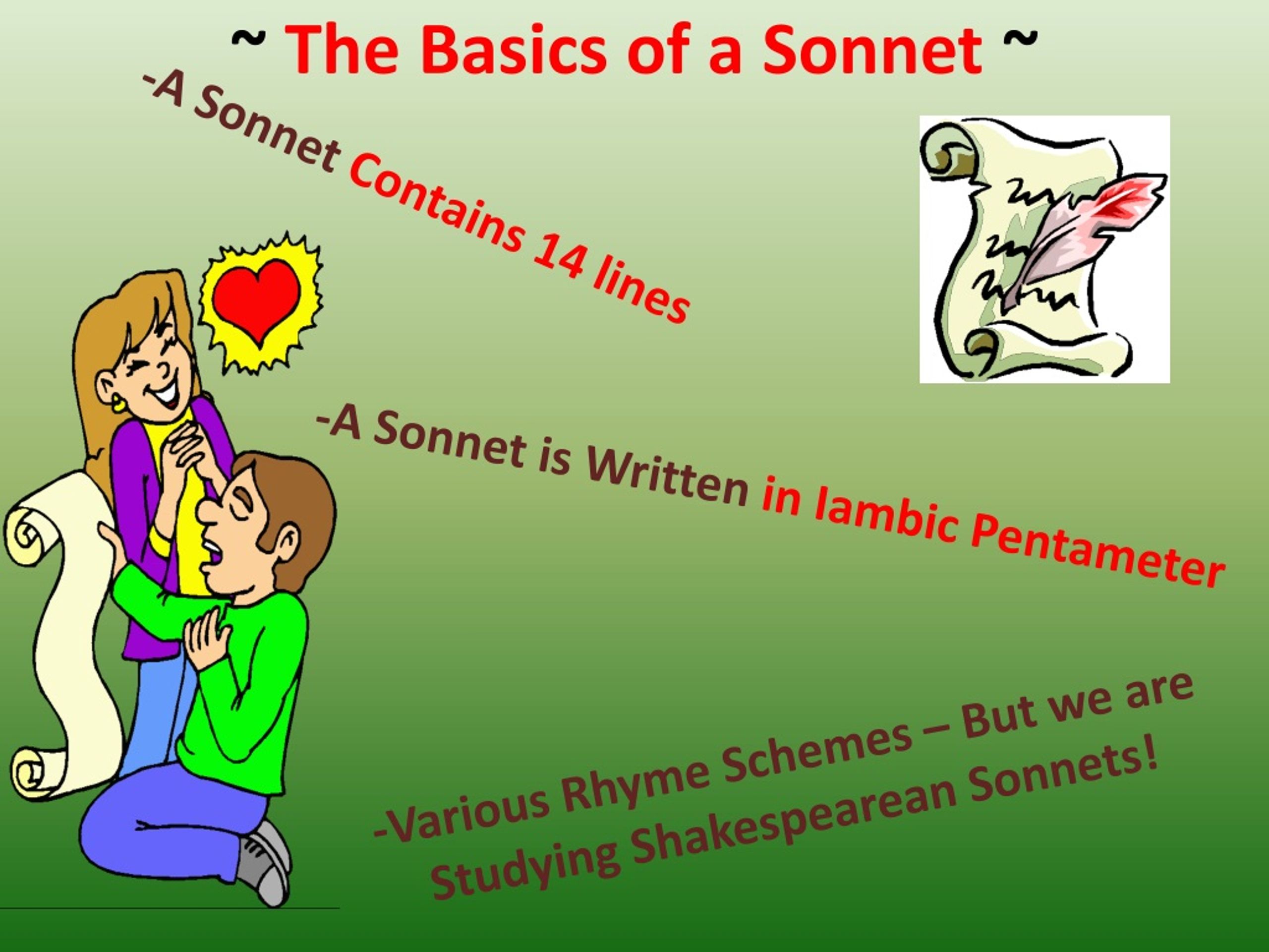 does a sonnet need iambic pentameter