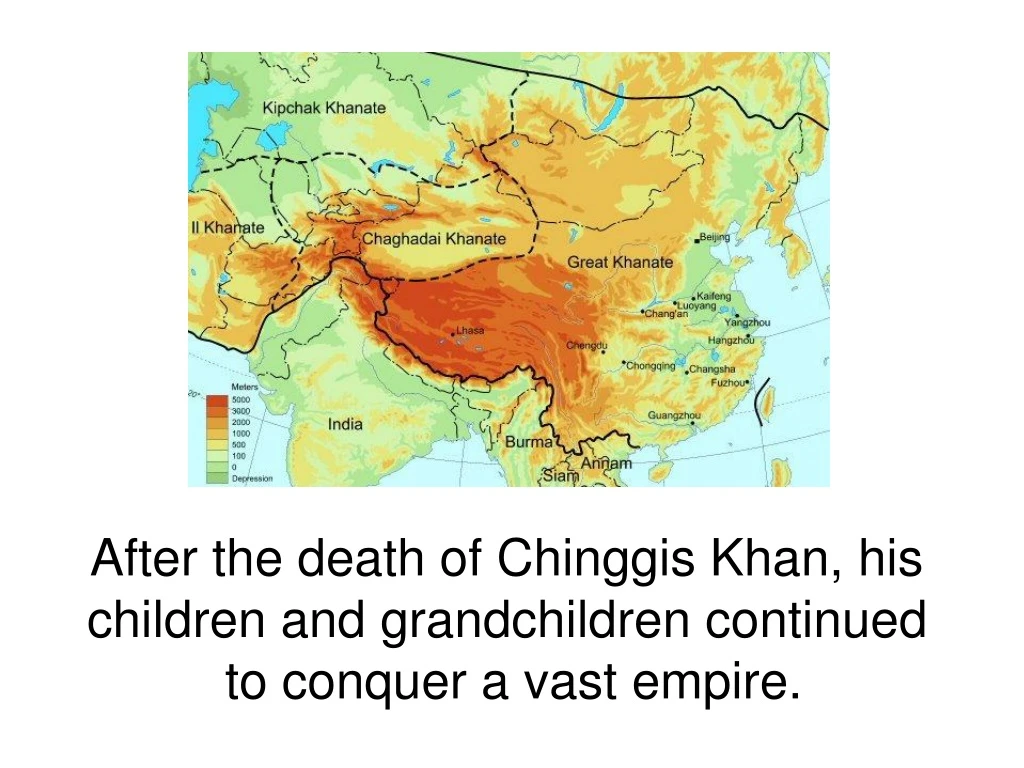 after the death of chinggis khan his children n.