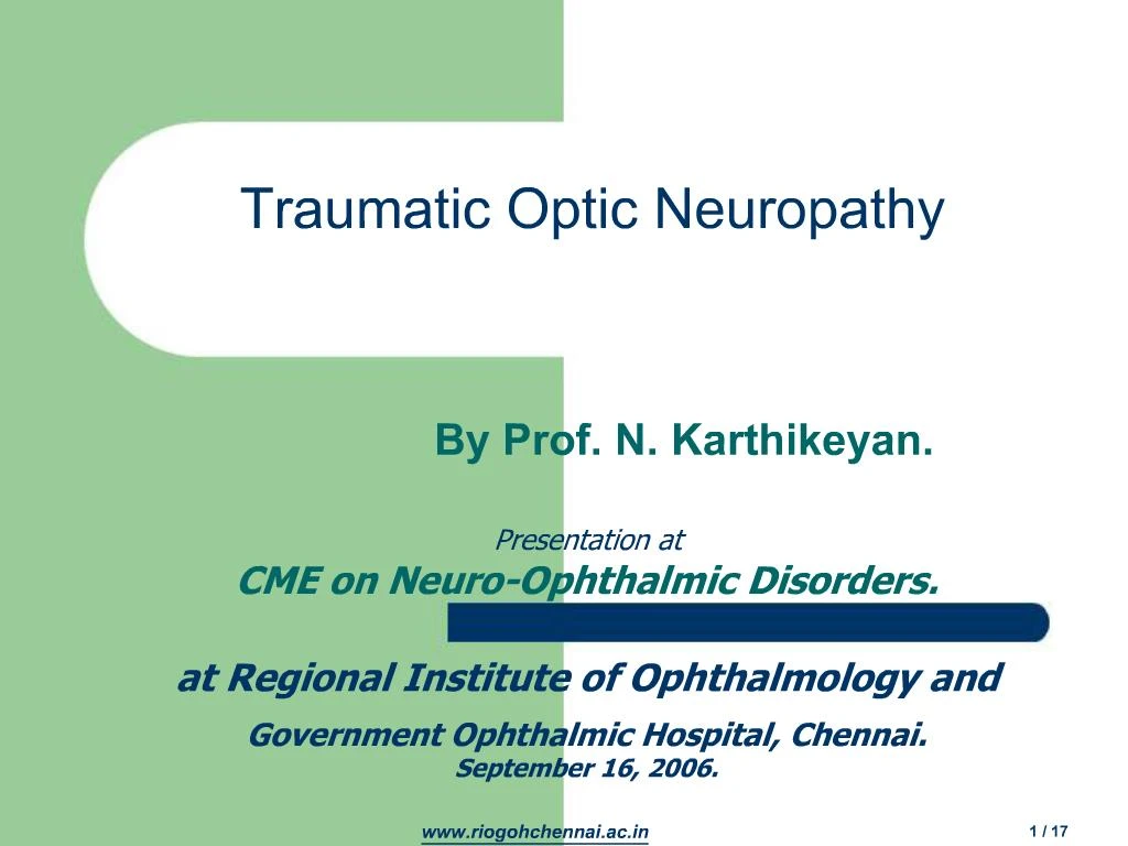PPT Traumatic Optic Neuropathy PowerPoint Presentation, free download