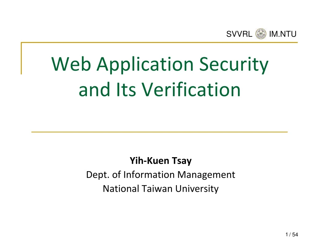 web application security and its verification n.