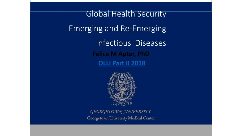 global health security emerging and re emerging infectious diseases n.