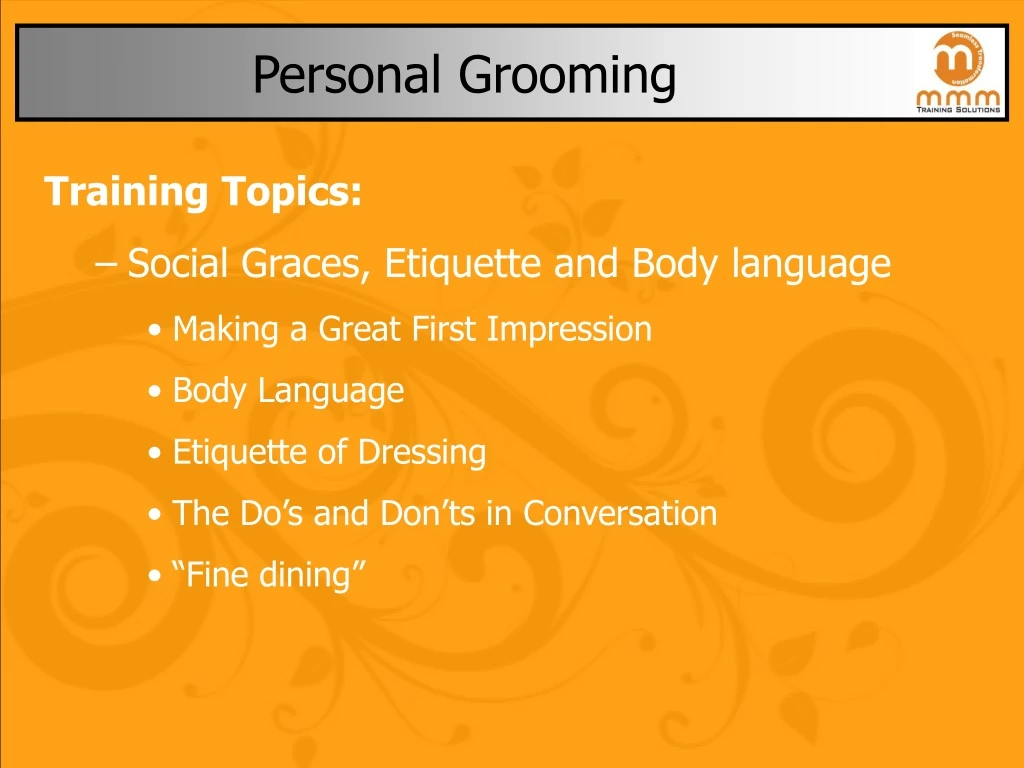 personal grooming presentation