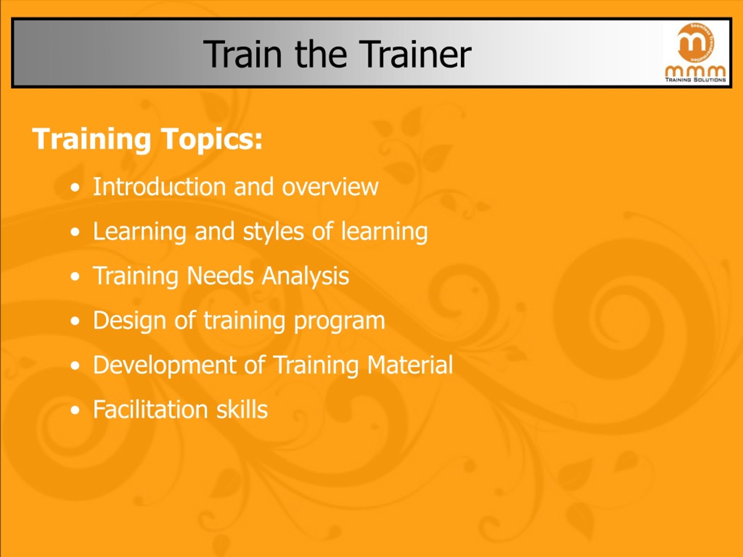 train the trainer end term assignment
