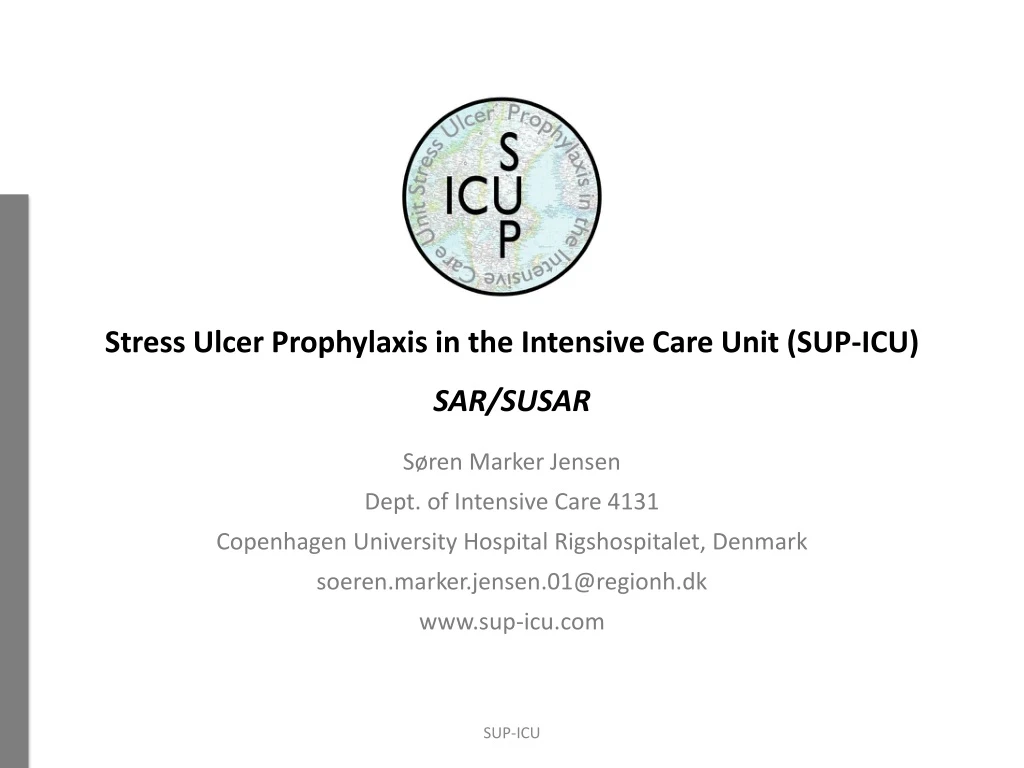 stress ulcer prophylaxis in the intensive care unit sup icu sar susar n.