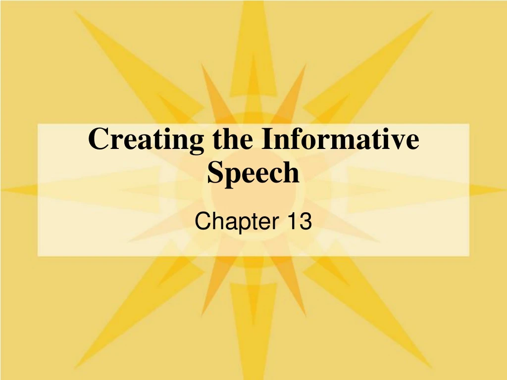 powerpoint presentation for informative speech