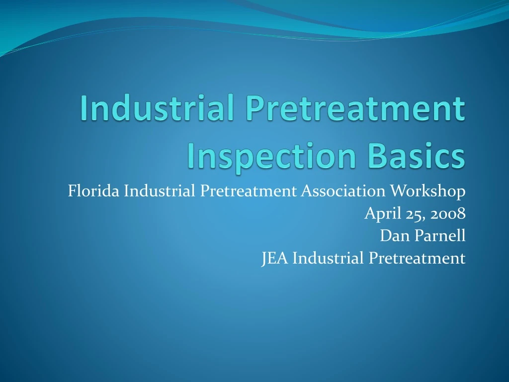 industrial pretreatment inspection basics n.