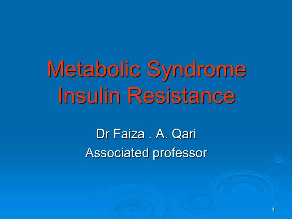 Ppt Metabolic Syndrome Insulin Resistance Powerpoint Presentation