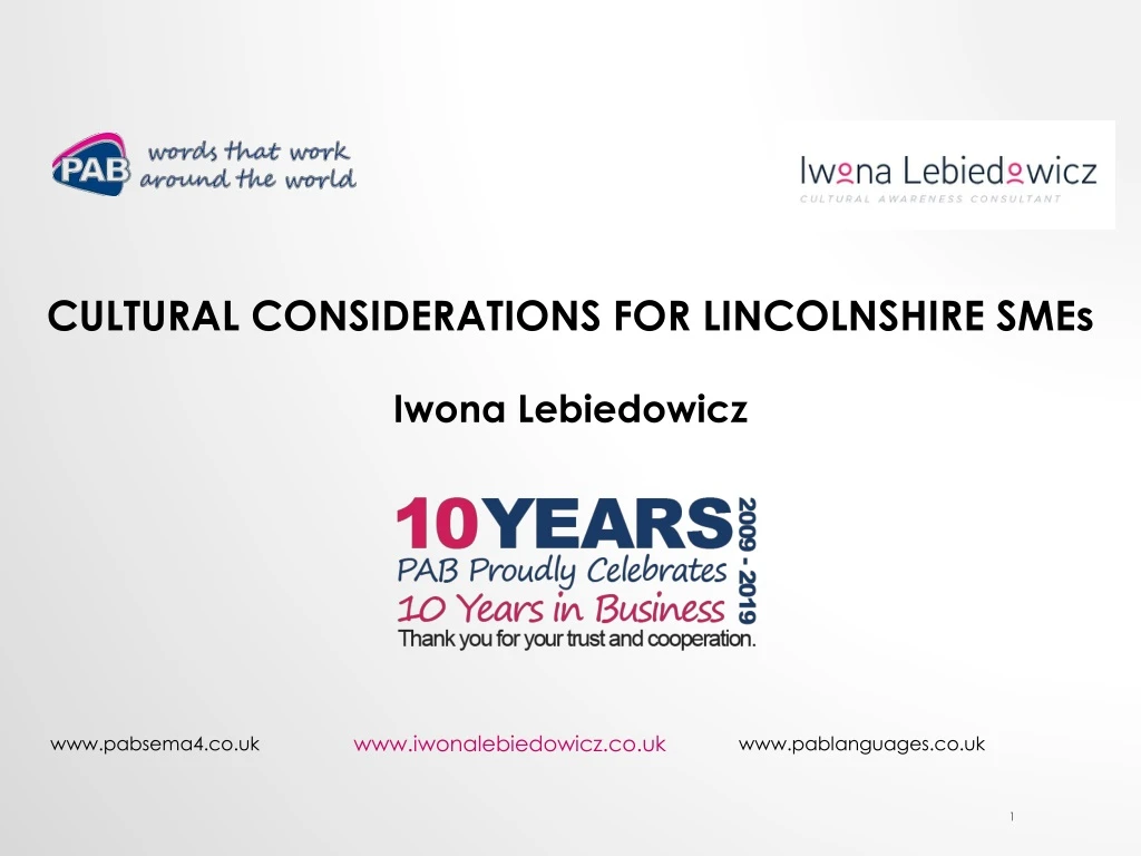cultural considerations for lincolnshire smes n.