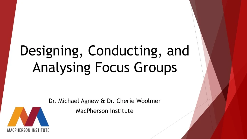 designing conducting and analysing focus groups n.