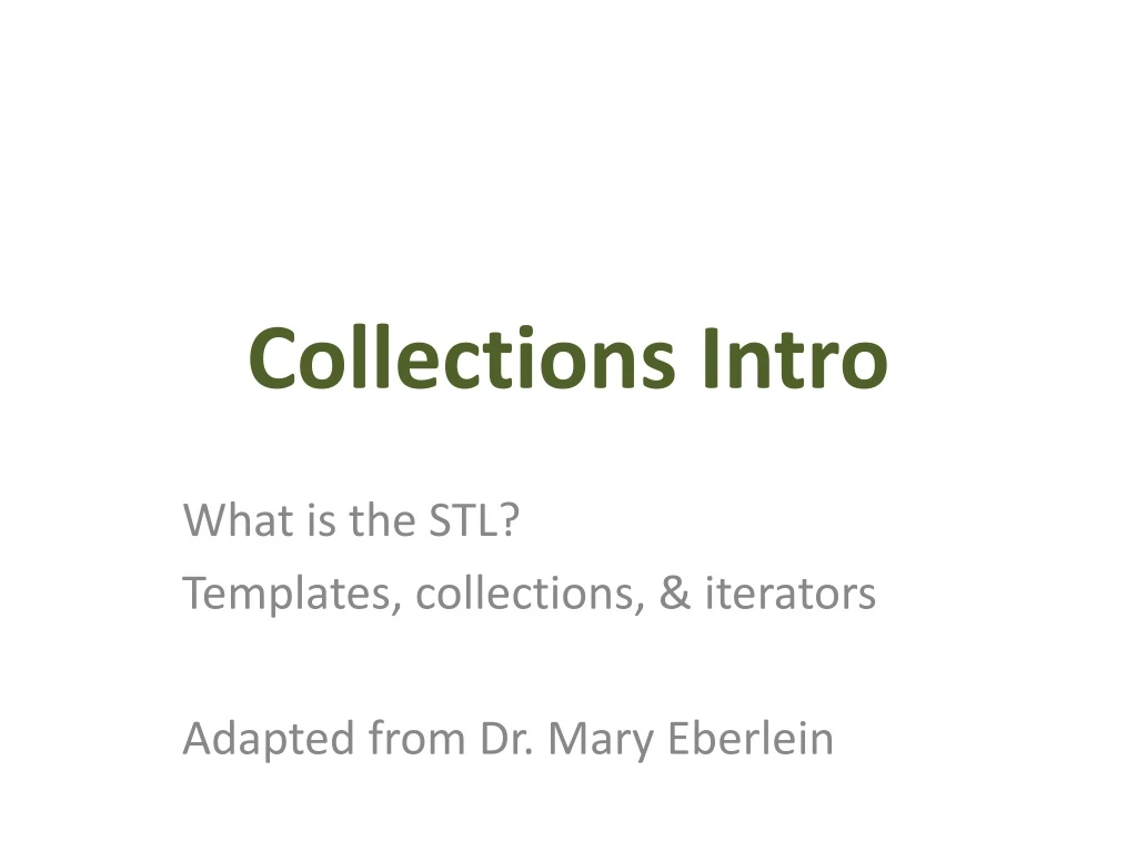 collections intro n.