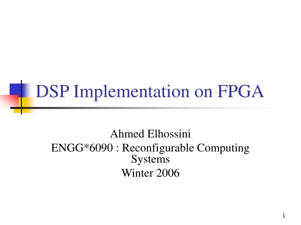 dsp implementation on fpga n.