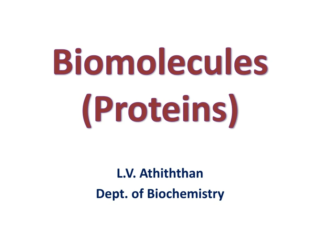 PPT Biomolecules (Proteins) PowerPoint Presentation, free download