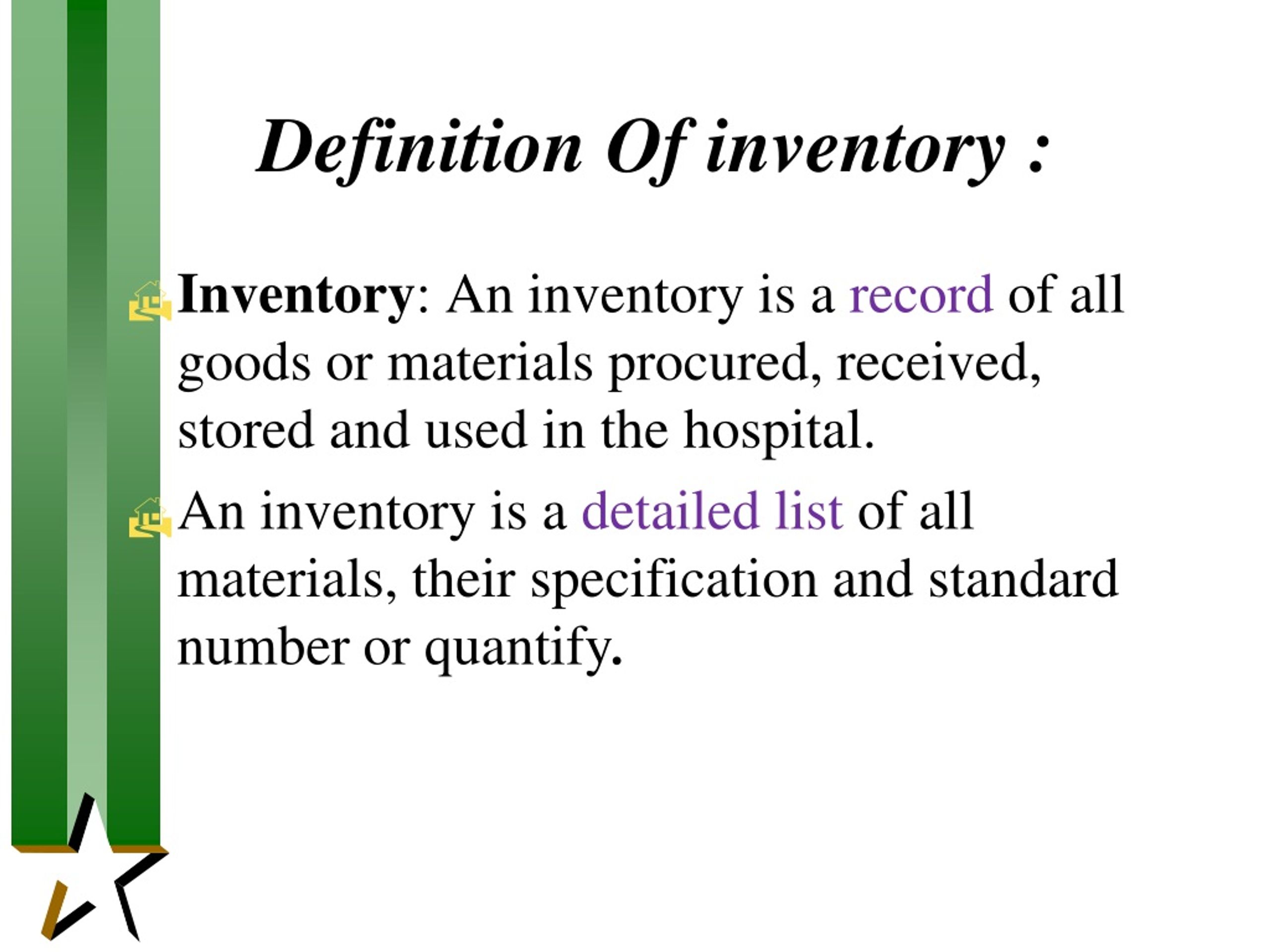 Inventory Control Definition In Hospital Pharmacy