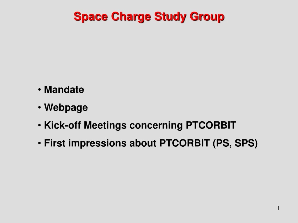 space charge study group n.